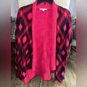 Gap Women's L Hot Pink Draped Open Front Cardigan Sweater